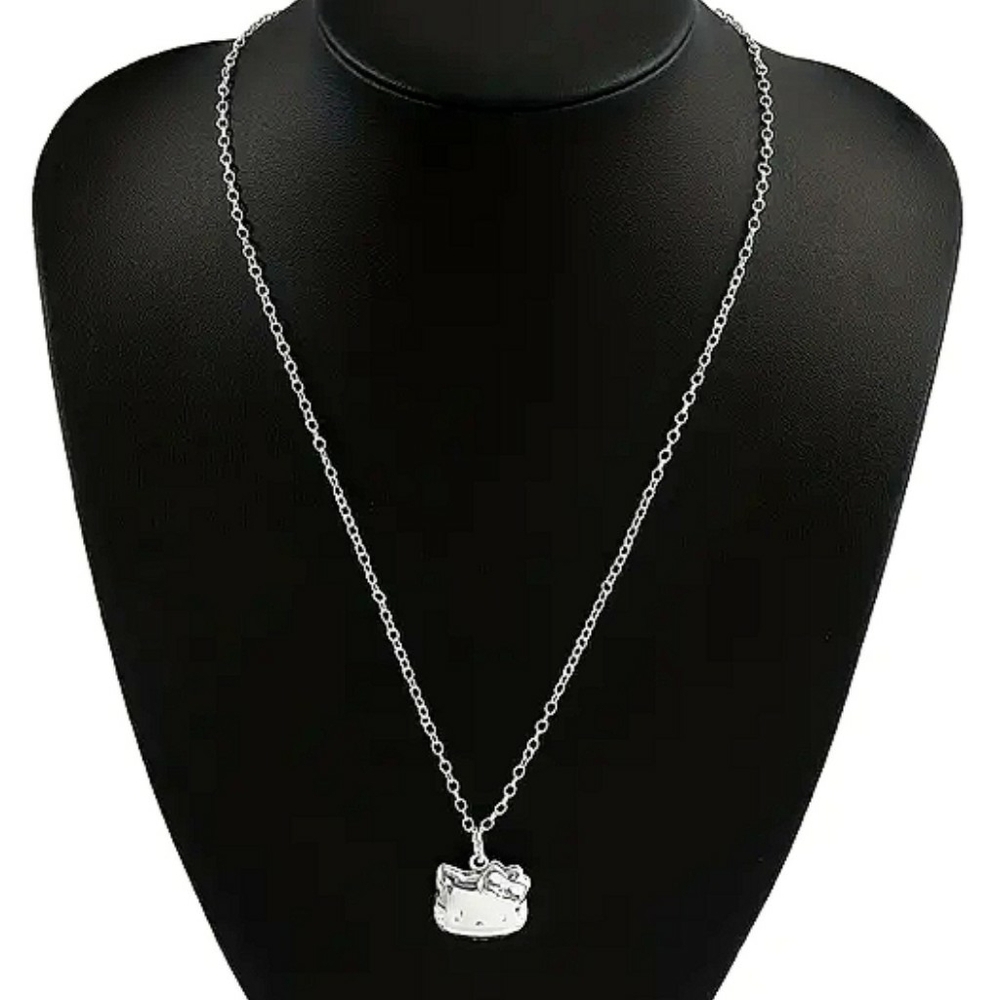 Sanrio Hello Kitty Pendant Silvertone Necklace Locket  Soft Sanriocore Kawaii - Picture 3 of 10